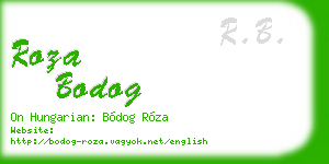 roza bodog business card
